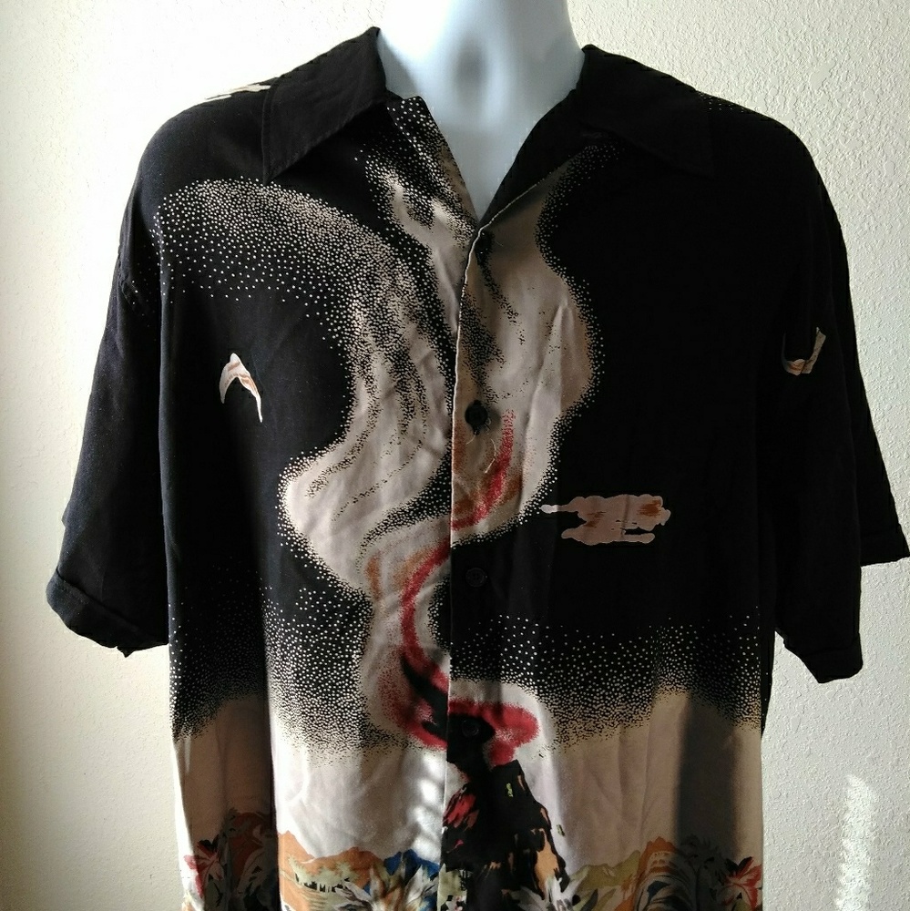 BC ETHIC Men's volcano Hawaiian camp shirt