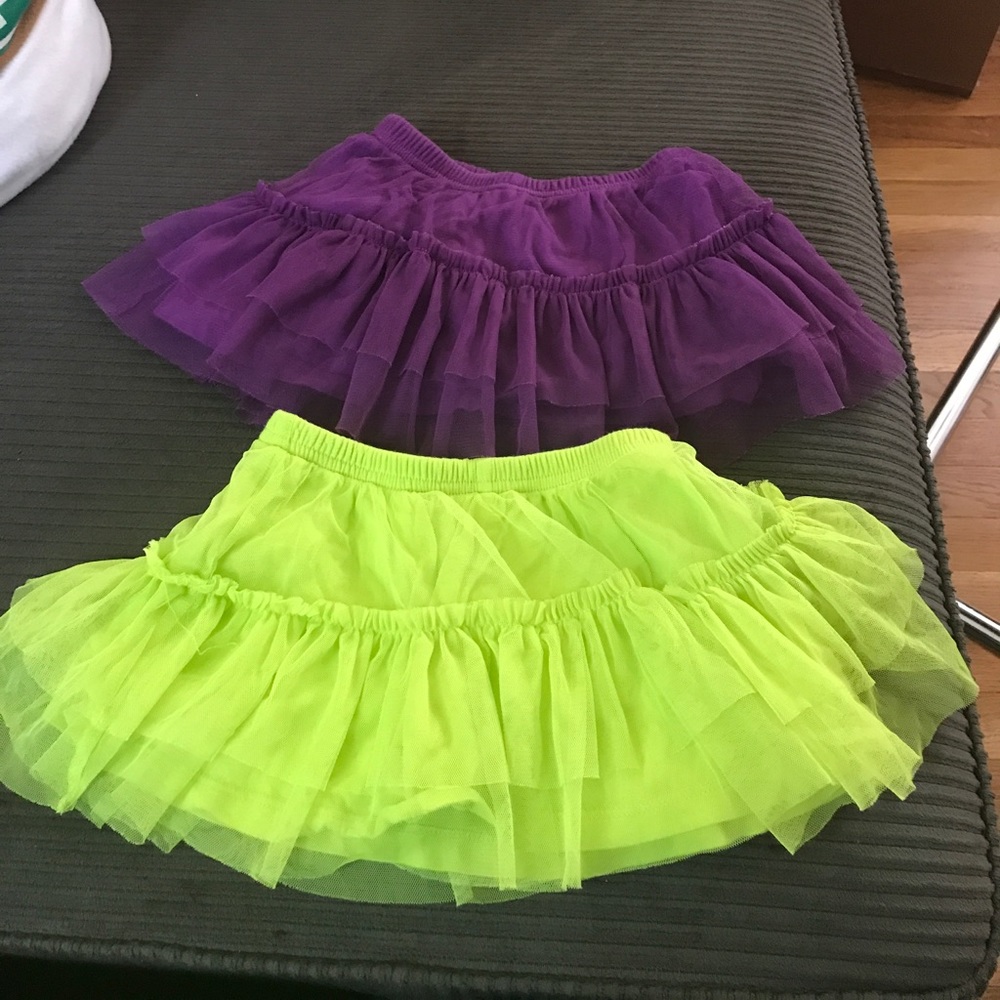 Girls Purple & Neon Yellow Tutu Set