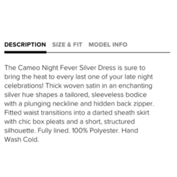 Plunging Silver Dress - Picture 4 of 5