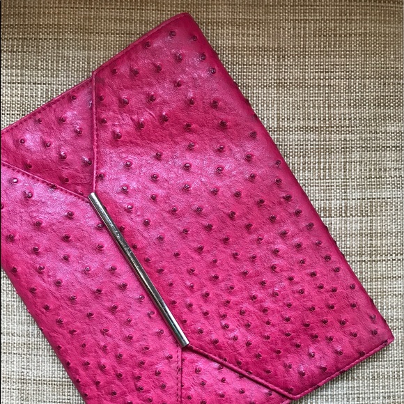 Handbags - Pink clutch with silver details