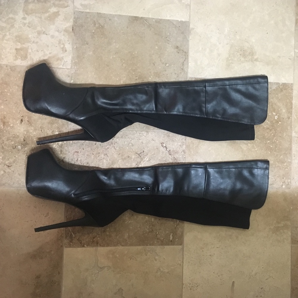 Over the knee black boots