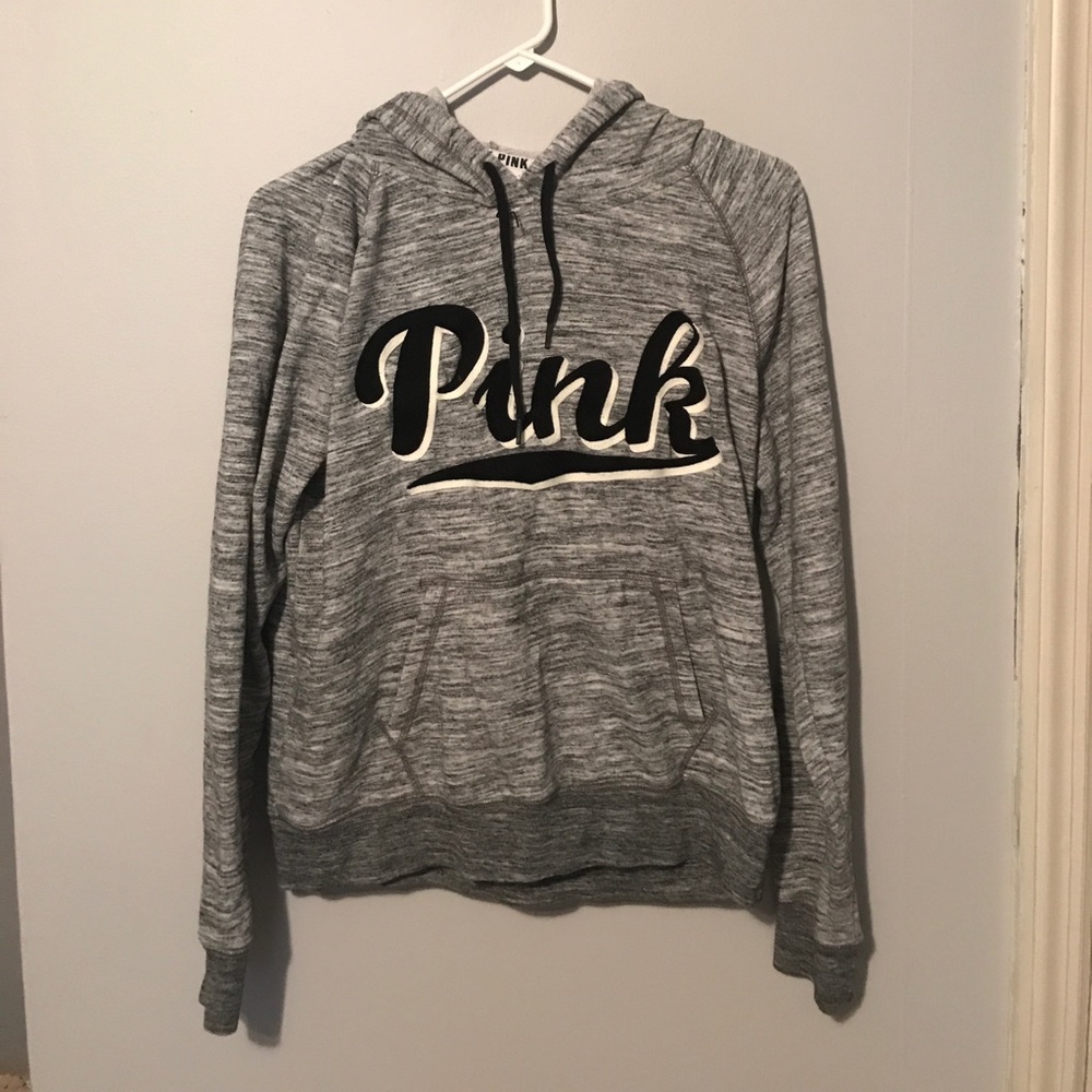 gray pink sweatshirt