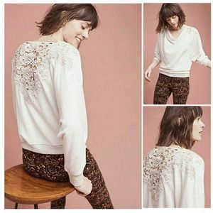 Anthropologie Bria Lace-Back Sweater
