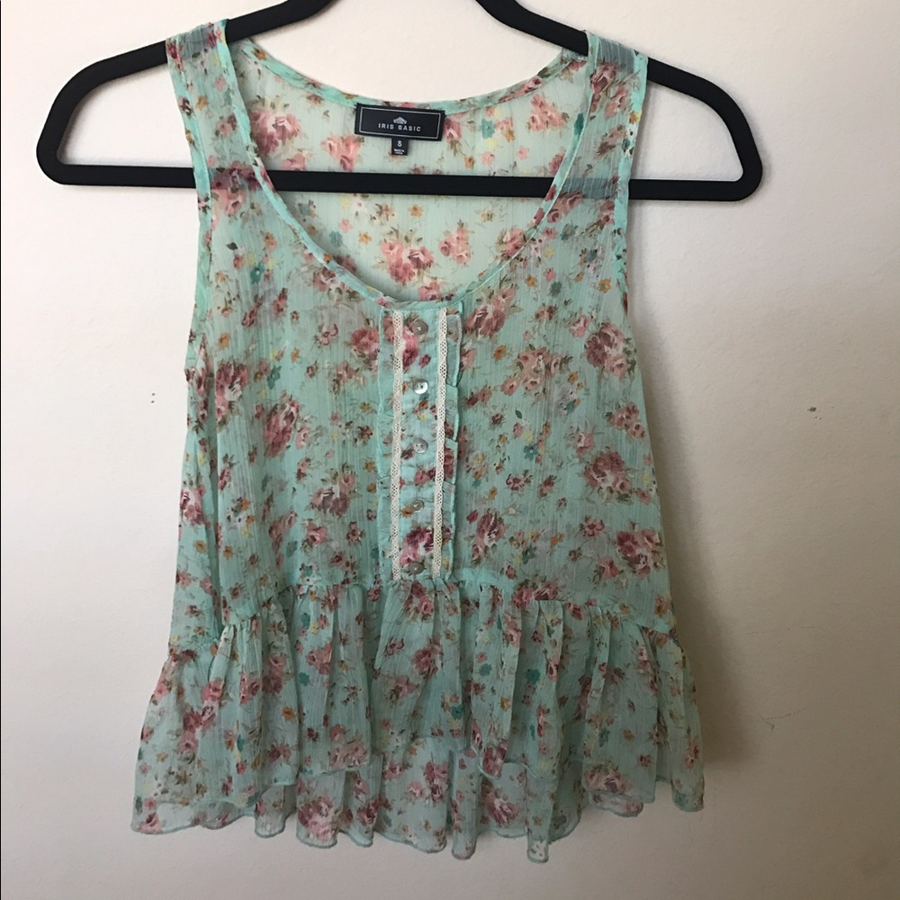 Floral sheer top