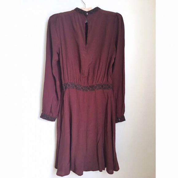 Long Sleeve Deep Red Dress - Picture 3 of 4