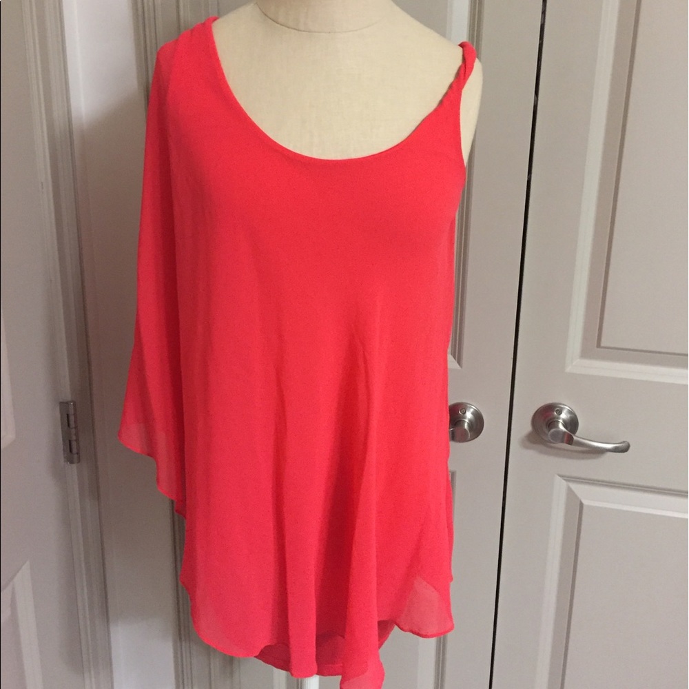 Bebe One Shoulder Pink Tunic