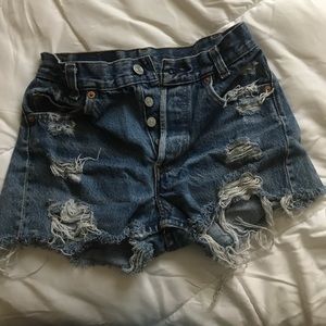 High Waisted Distressed Levi Shorts