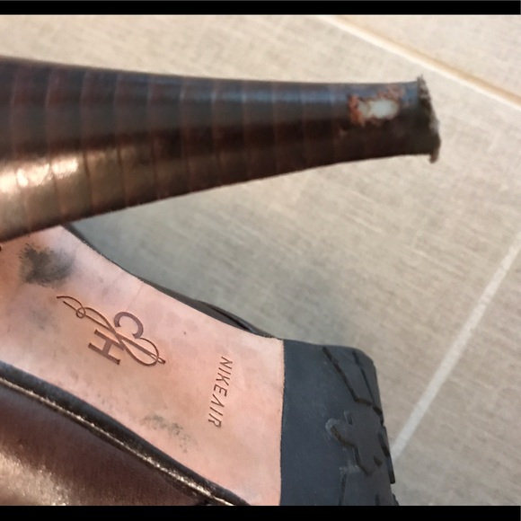 Cole Haan Brown and Gray Felt Kitten Boots-Size 8 - Picture 5 of 7