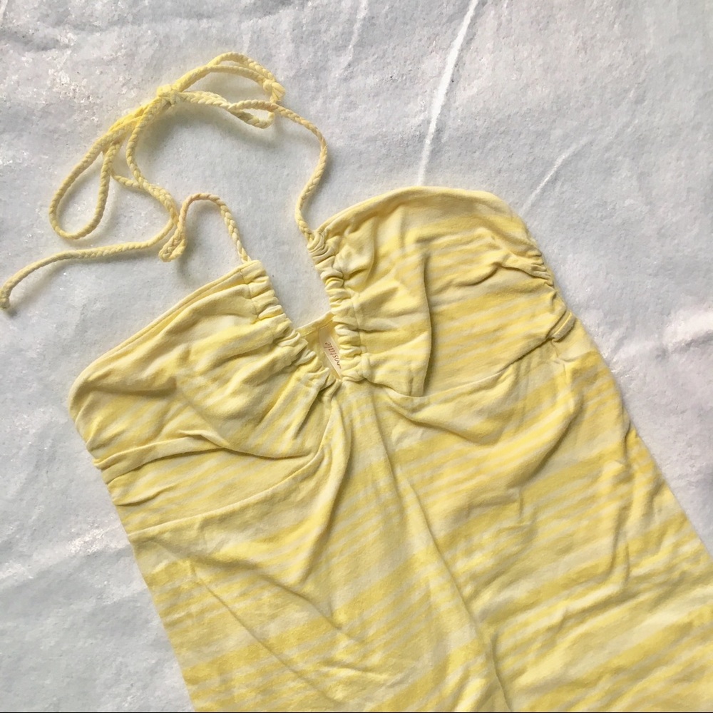 Yellow Striped Tube/Halter Top