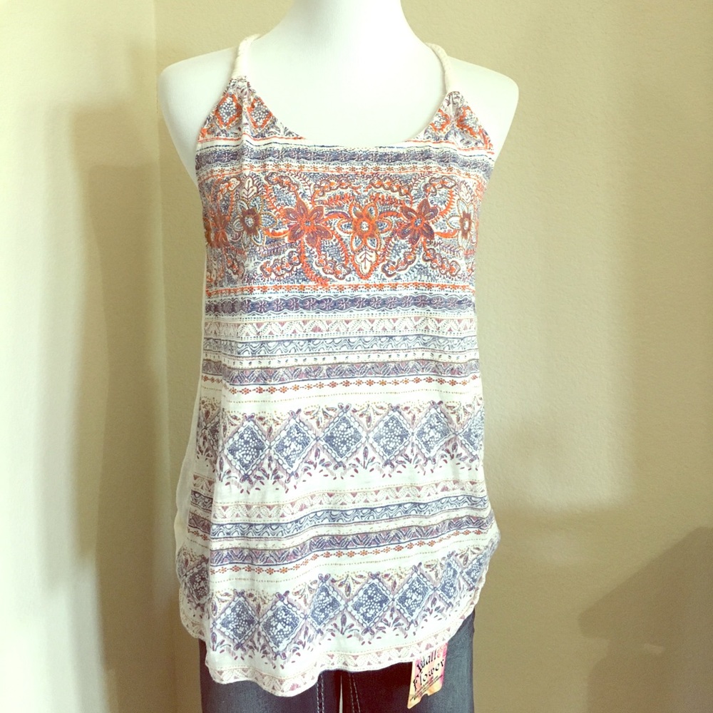 Striped and Graphic Print Tank