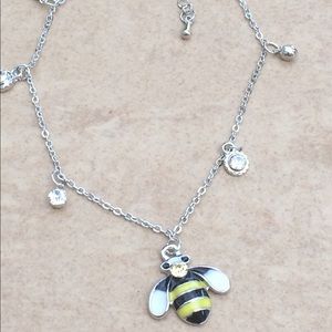 Jewelry - Silver Tone Yellow Enamel Charm Anklet Ankle Jewelry - Silver Tone Yellow Enamel Charm Anklet Ankle