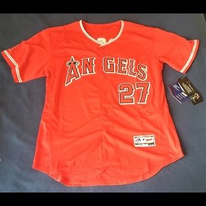 Los Angeles Angels #27 Mike Trout red jersey New