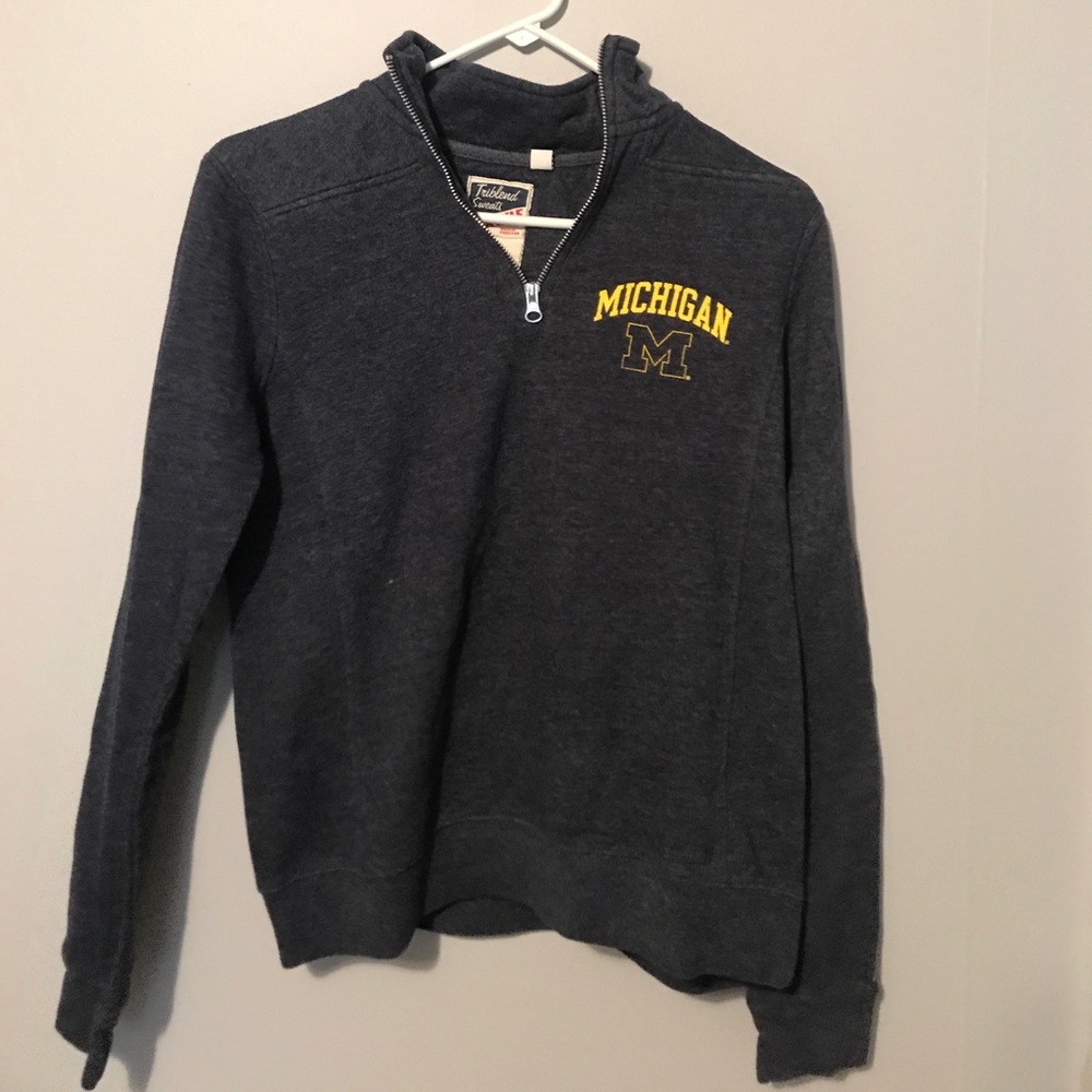 gray Michigan college sweatshirt