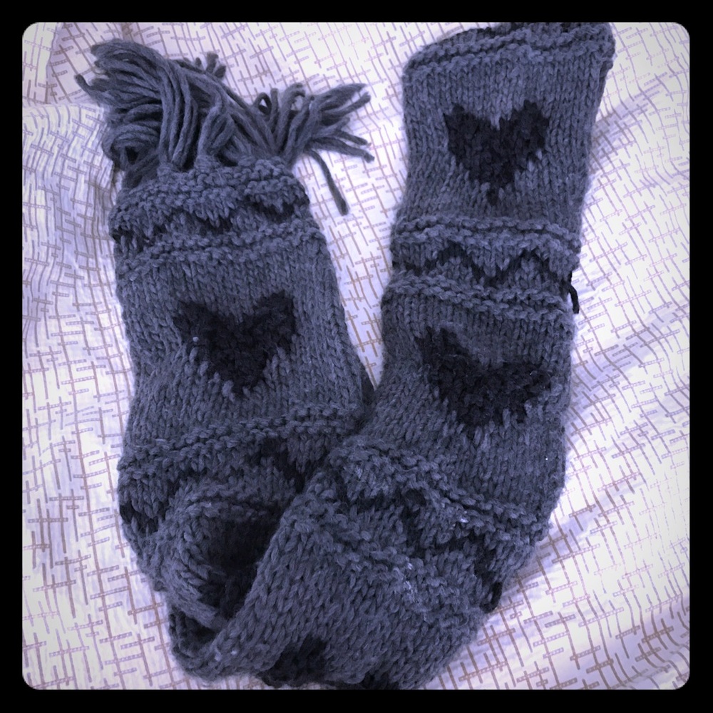 Beautiful heart grey scarf