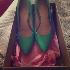 Cole Haan Chelsea point high pump Green snake