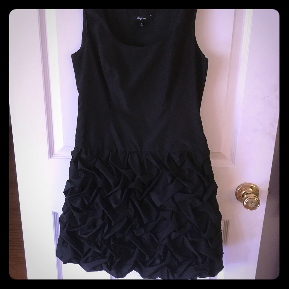Black ruffle dress