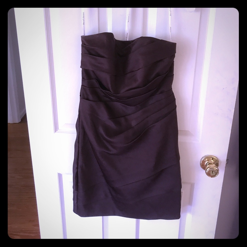 Brown strapless dress