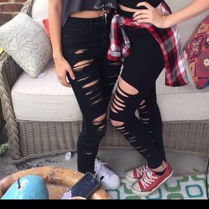 Destroyed Black Abercrombie Skinny Jeans