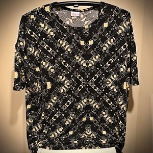 LULAROE Irma Black & Yellow Tribal Print Top 🦄