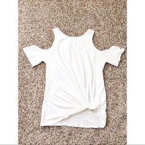 Cold Shoulder Tee with Front Twist