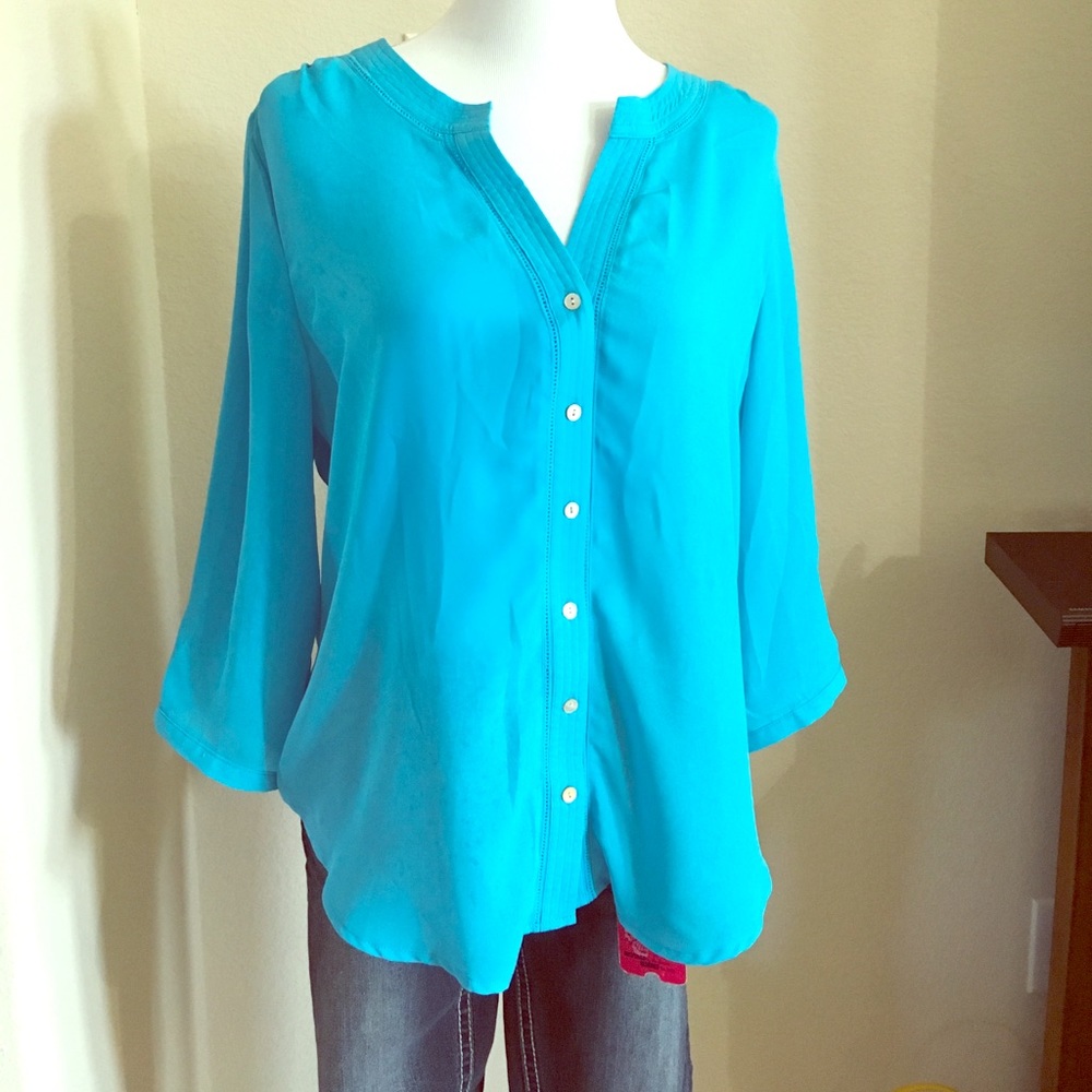 Marine Blue 3/4 Sleeve Top