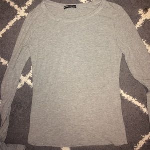 Gray Brandy Melville ribbed w thumb holes