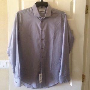 Calvin Klein Grey Stripped Dress Shirt