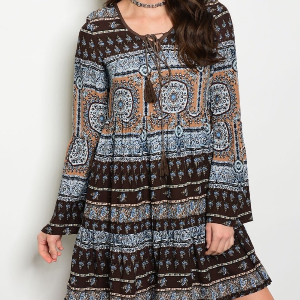 Multi print festival style dress size various