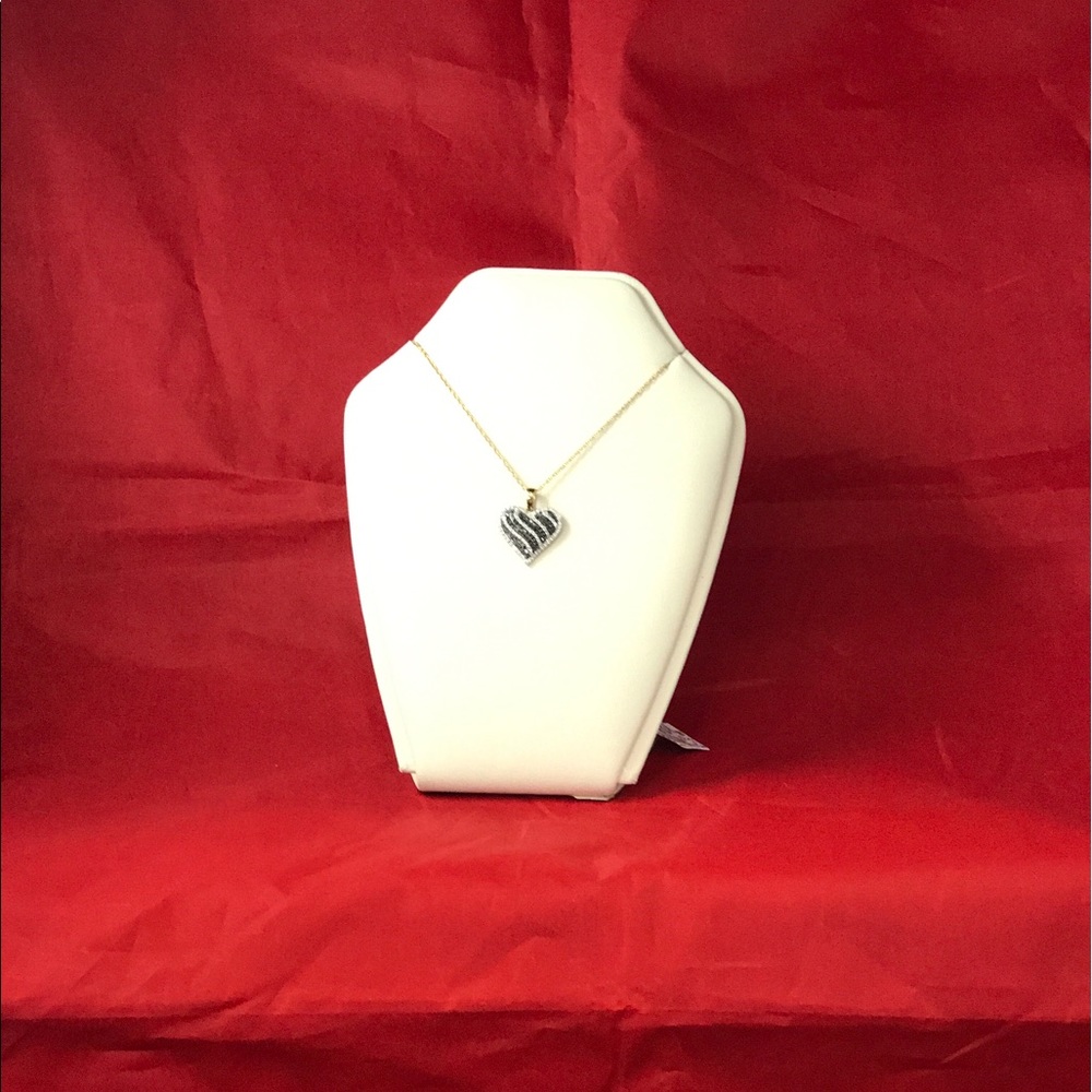 Black and white diamond pendant