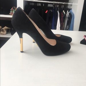 Prada black suede pumps