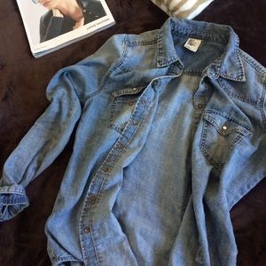 Jean button up shirt