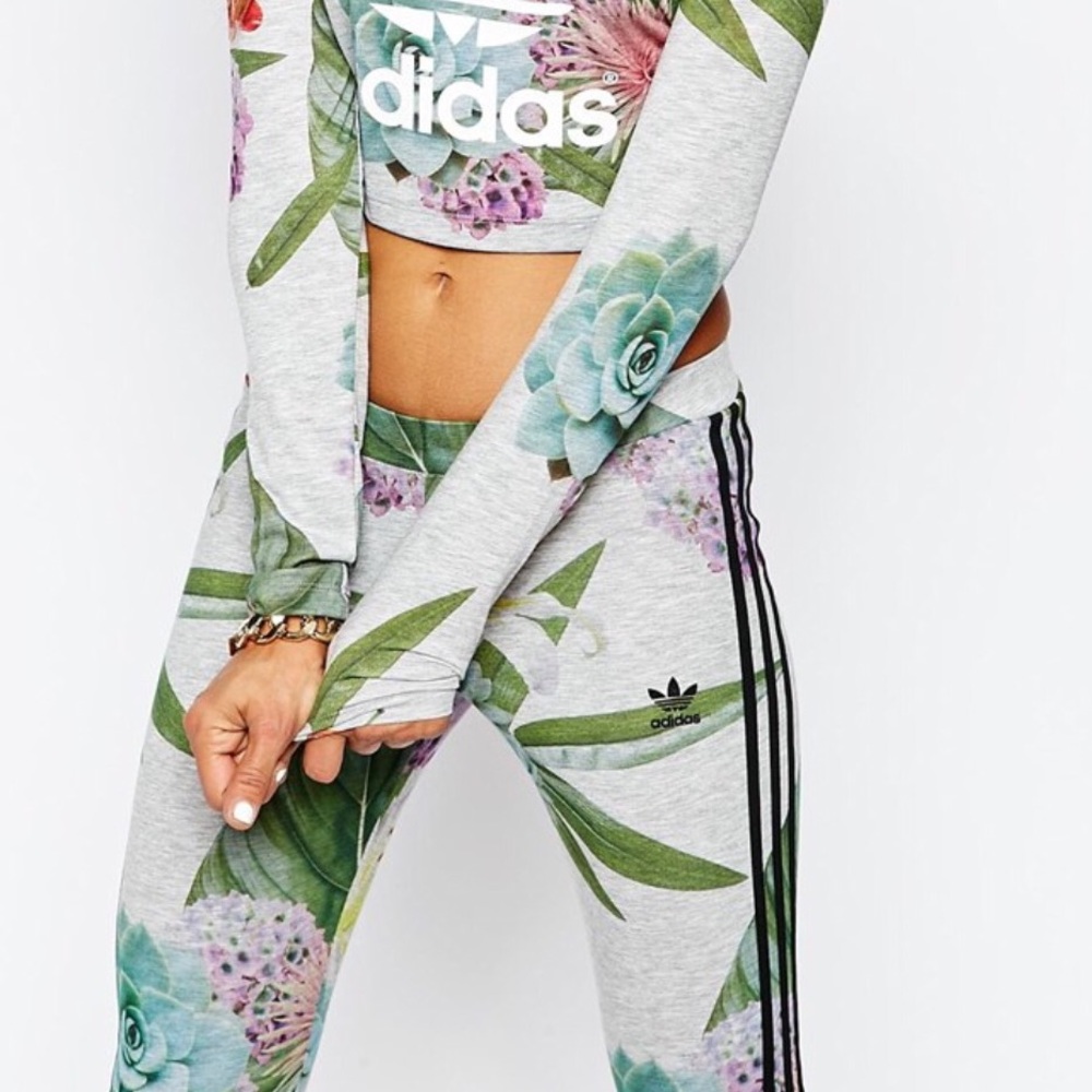 Adidas Three-Stripe Floral Leggings