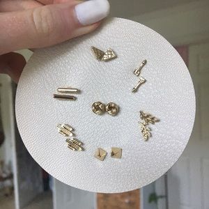 Gold free people earring set