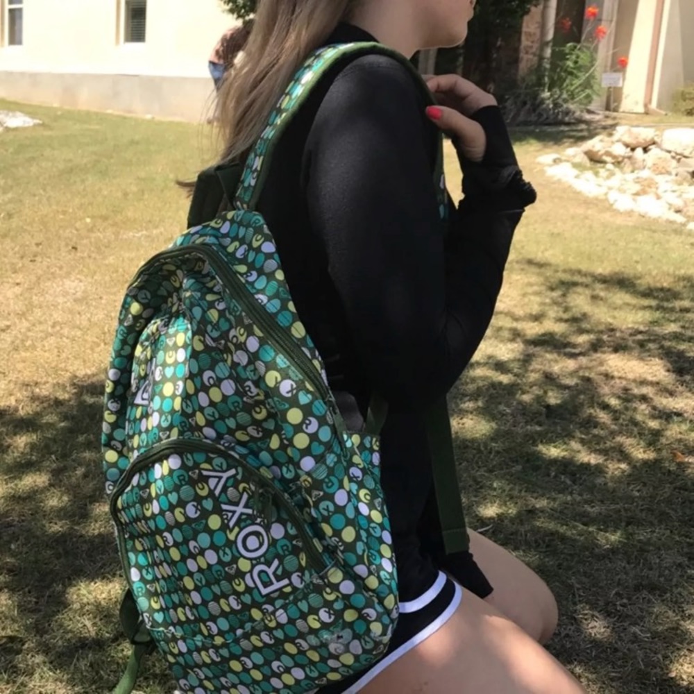 Green Roxy backpack
