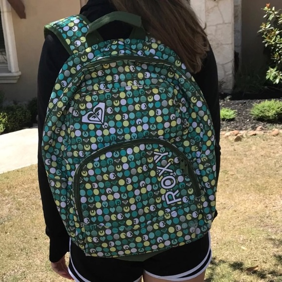 Green Roxy backpack - Picture 2 of 4