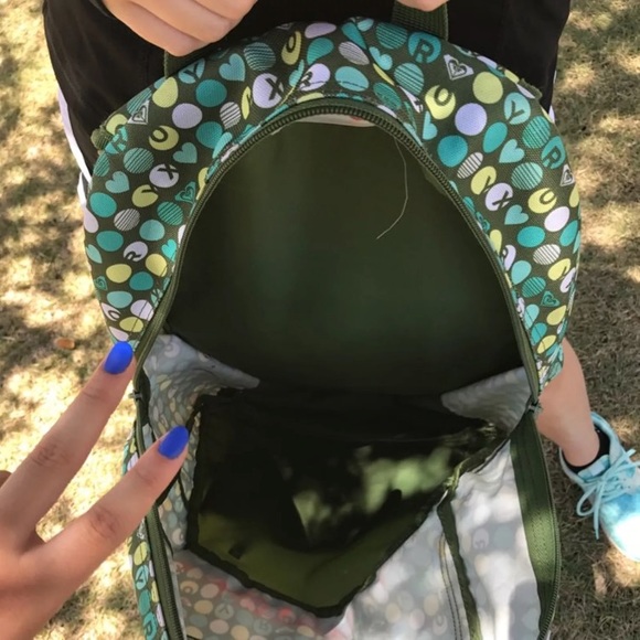 Green Roxy backpack - Picture 3 of 4