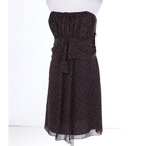 BNWT NICOLE MILLER Strapless Sequin Leopard Dress
