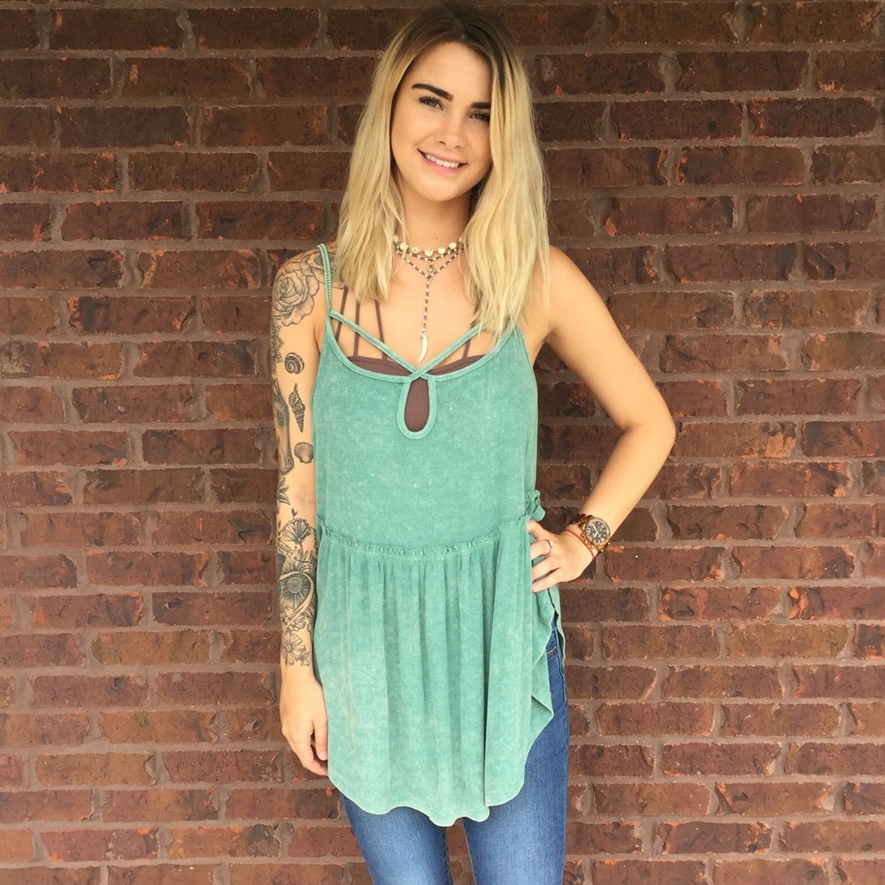 Sage green top