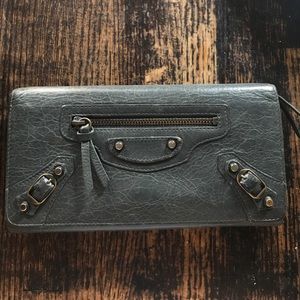 Balenciaga charcoal classic money wallet