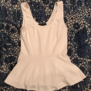 White peplum top