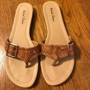 Cute sandals with gold buckles