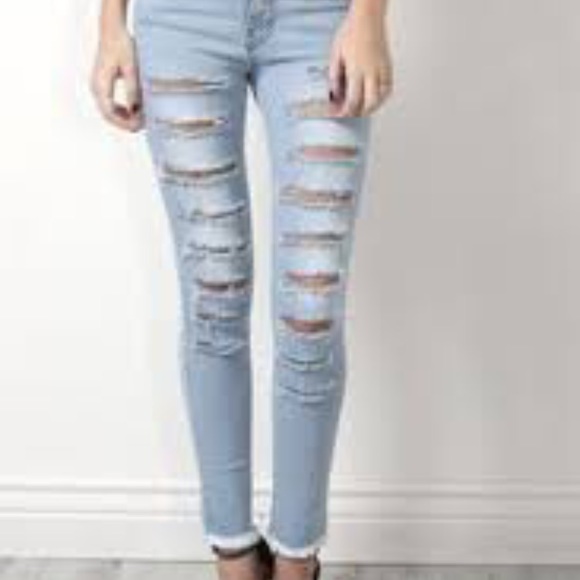 Flying Monkey Denim - Highwaist ripped skinny jeans
