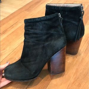 Jeffrey Campbell Black Suede Rumble Booties