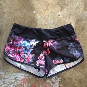 Lululemon Black Floral Shorts