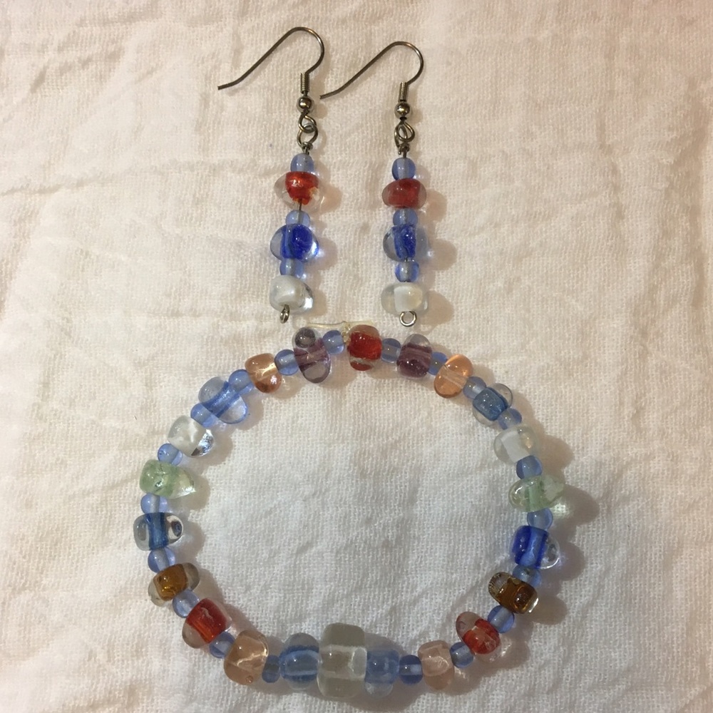 Multicolored Bracelet and Earrings