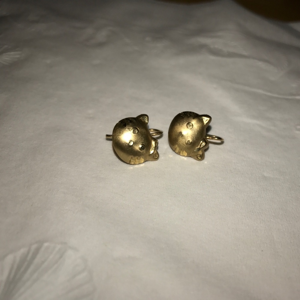 14K Gold Hello Kitty Girl's Earrings