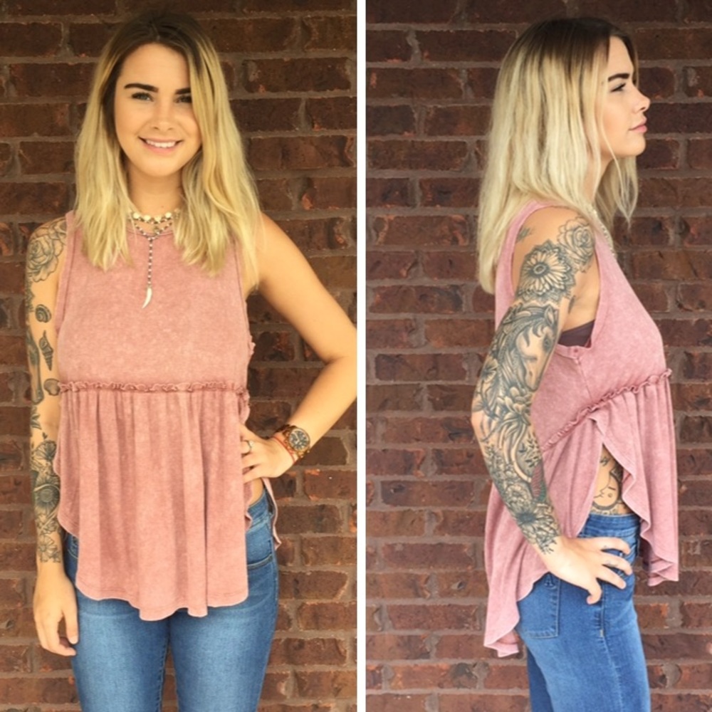 Mauve slit top