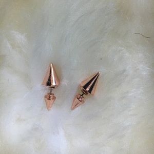 rose gold geometric triangle earrings