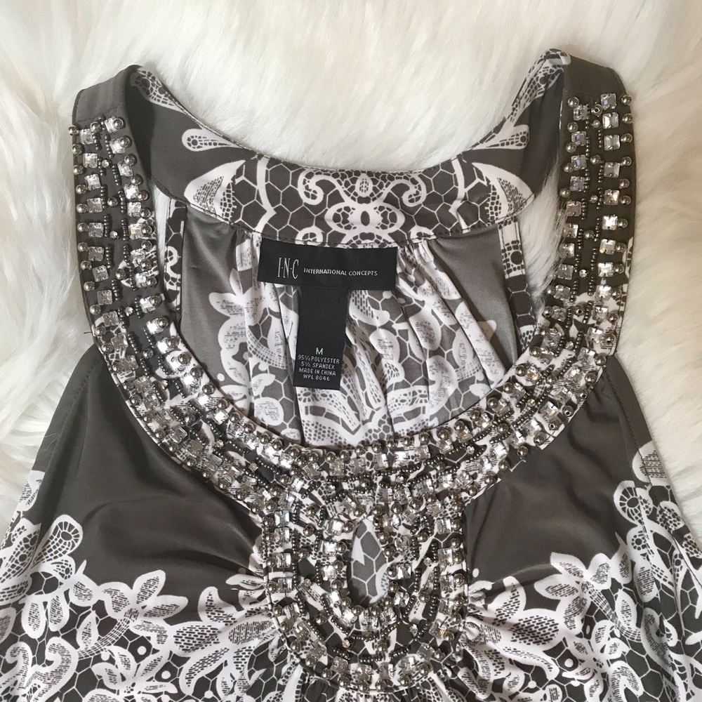 Silky Tank with built in Statement Necklace collar