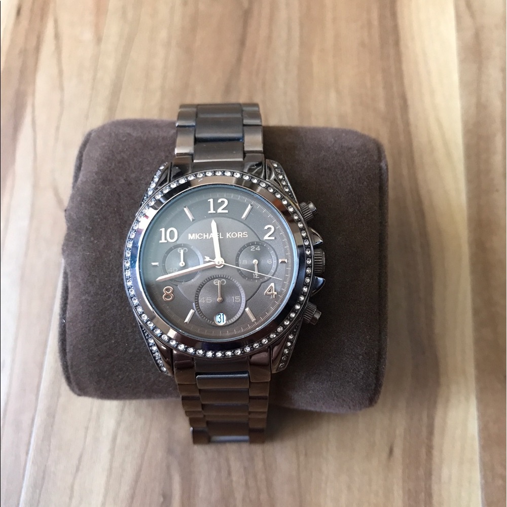 Michael Kors Chronograph Watch.  Espresso.